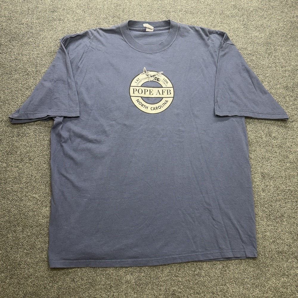 Us Military Pope Afb Men's T Shirt Blue Graphic Size XX‎ Large